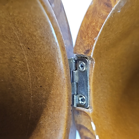 Tea Caddy Faux Burl Wood Acorn-Shaped - Picture 9 of 10